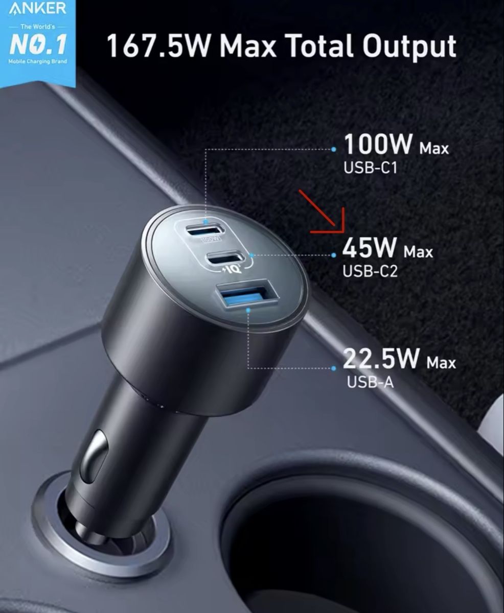 Caricabatterie: Anker Auto Ladegerät 167.5W USB-C/USB-A Top – Nuovo (secondo la descrizione) da Winterthur venduto da Ennio1984