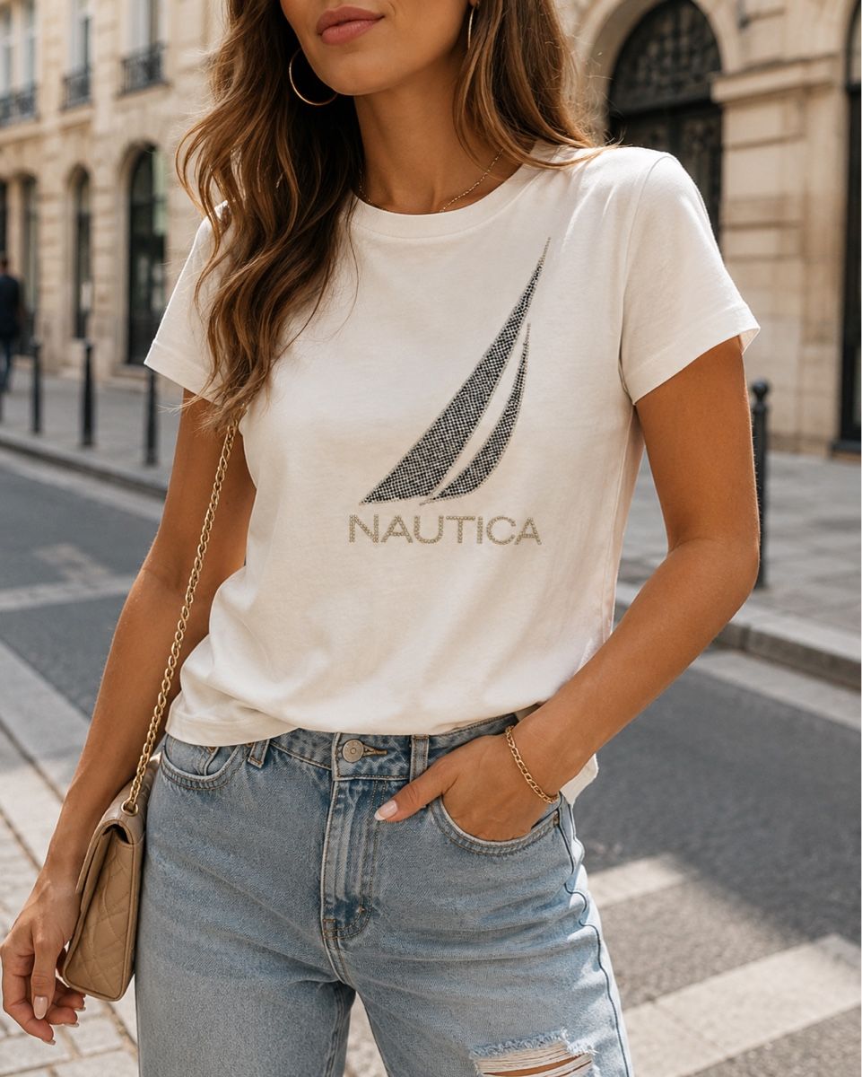 T-shirt: T-SHIRT BLANC NAUTICA JEANS – Nuovo e nell'imballaggio originale da Lausanne venduto da KeNaChic