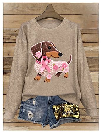Süsser Dackel Pullover beige - Pink Ribbon ☆ NEU OVP ☆ Hund
