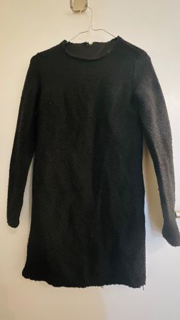 Schwarzes Winter/Herbkleid - Elegant und warm Gr. M