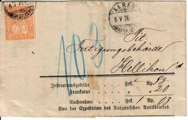 Faltbrief, Aarau - Hellikon 1876