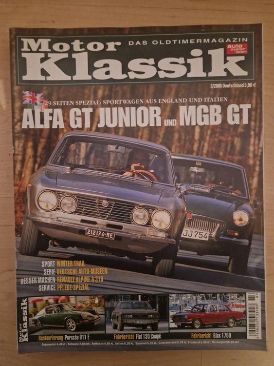 Alfa GT Junior u MG GT Glas 1700 Fiat 130 Coupe Porsche 911E