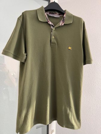 ETRO Poloshirt Herren Grösse L dunkelgrün Baumwolle neu