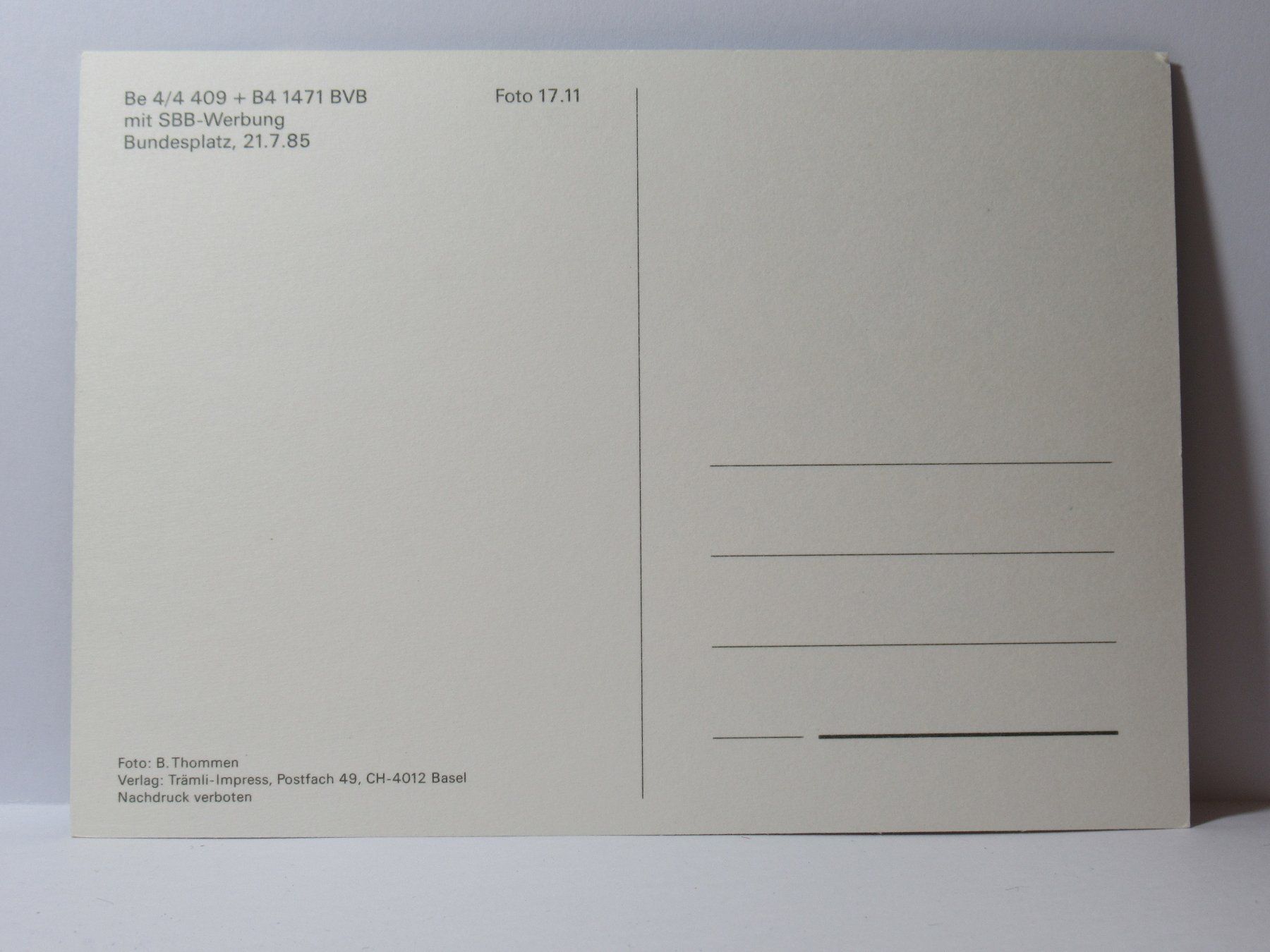 Cartes postales: Basel , Tram – Neuf (Voir description) à Grenchen par Bluemchen1900 1