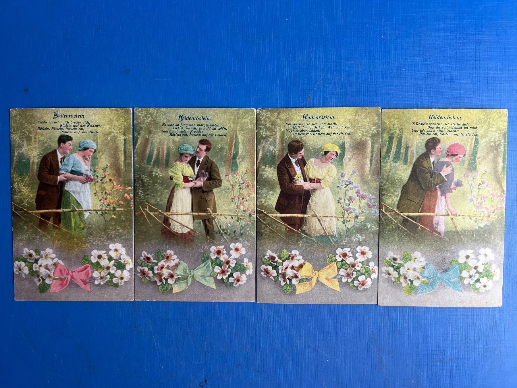 Ansichtskarten: 4 Ansichtskarten Heidenröslein – Gebraucht aus Unterengstringen von Gustav03