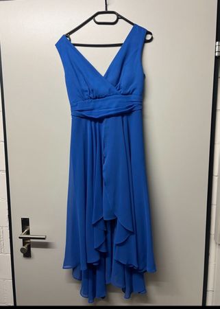 Elegantes blaues Abendkleid Gr. 34/XS Chiffon Sommerkleid