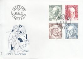 1979 FDC Rilke Klee Hesse Mann, Zeichnung Hans Erni Luzern