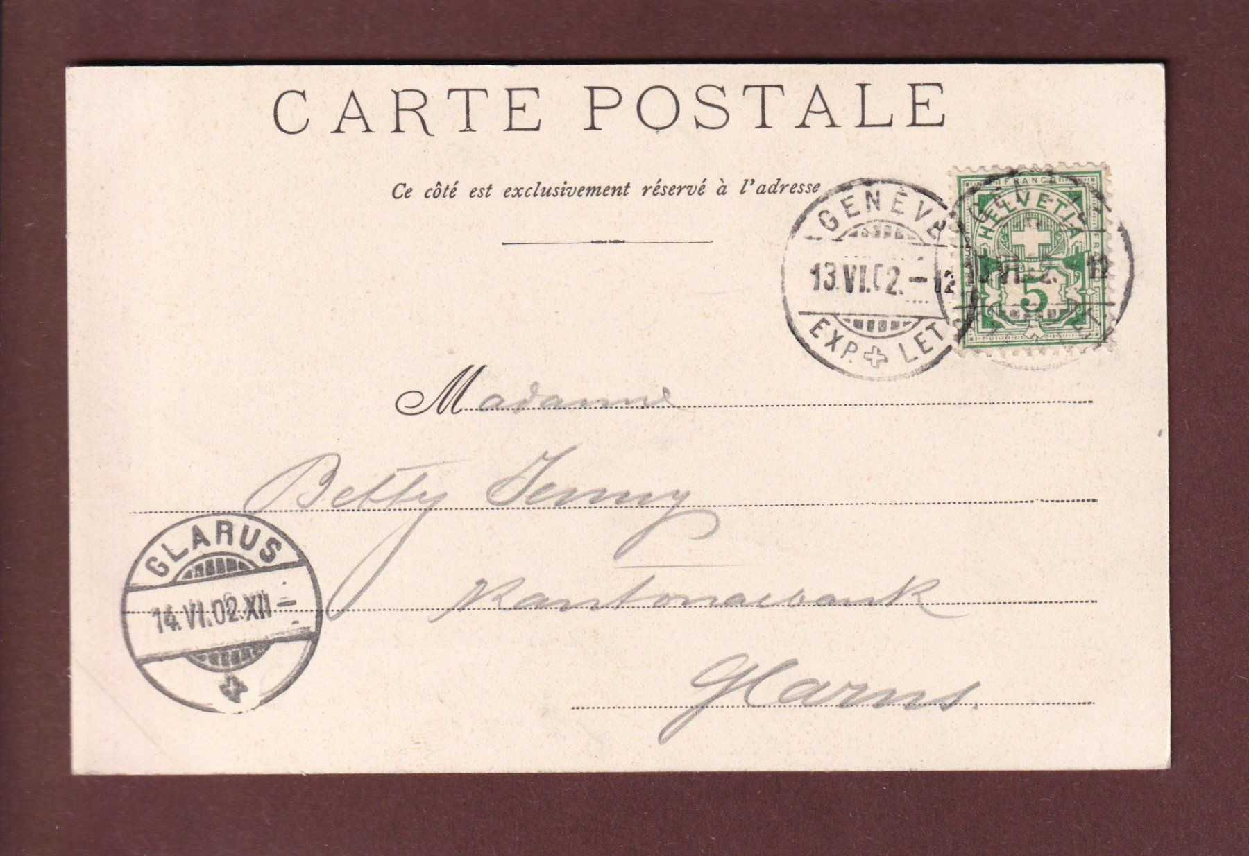 Cartoline postali: GENEVE - Quai du Léman - 1902 – Usato da Pully venduto da nicecards 1