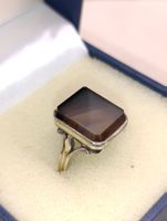 Vintage 875er Silber vergoldete Ring  Achat Meisterpunz 80er