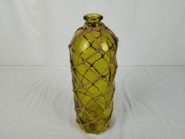 Dekoglasflasche / Vase mit Netz (Höhe 41 cm)