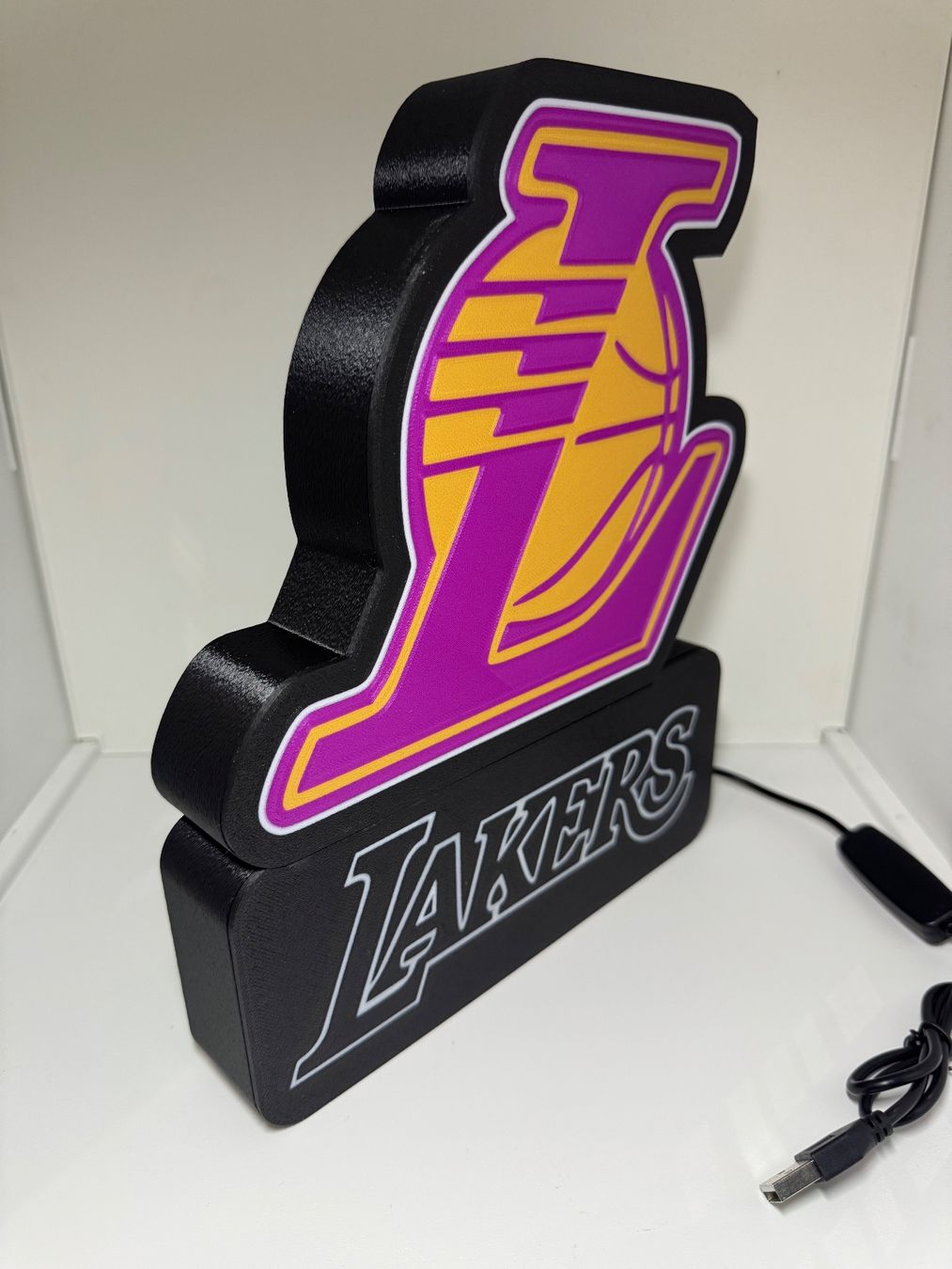 Lampen: Lightbox lampe led Blanc et RGB Lakers – Neu (gemäss Beschreibung) aus Vicques von PAMB3D 3