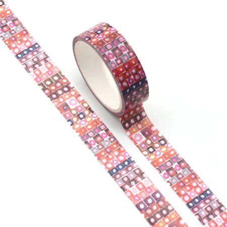 Sticker: Washi Tape dunkelrotes Carré – Nuovo e nell'imballaggio originale da Löhningen venduto da Fourbi18