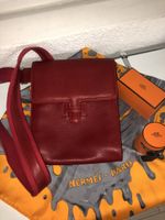 Leder Umhängetasche, rot, Top Zustand!