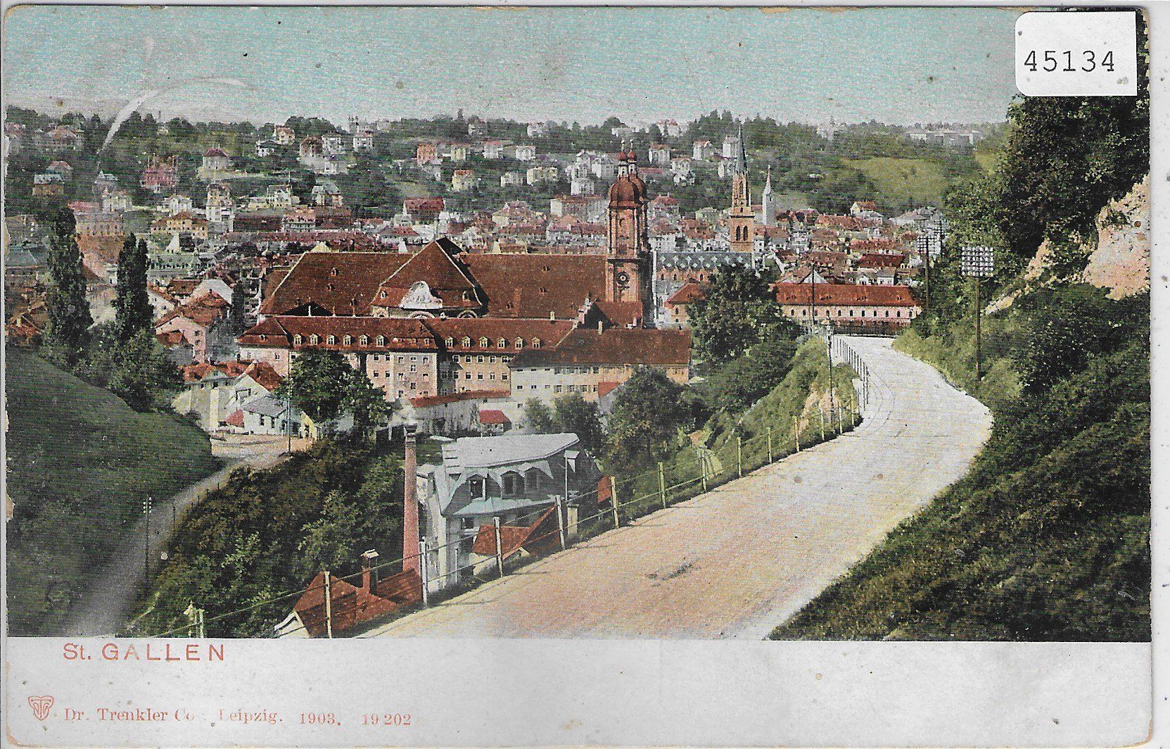 Cartoline postali: St. Gallen - Teilansicht – Usato da Ettingen venduto da Kartenplanet