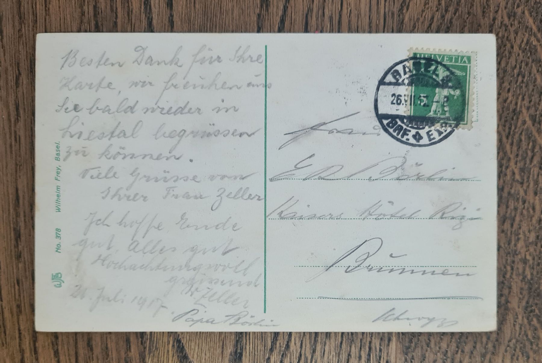 Ansichtskarten: Basel 1912 – Gebraucht aus Ebikon von Donar50 1