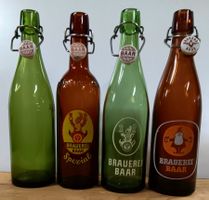 4 alte Bierflaschen Bier Brauerei Baar Kt.  Zug