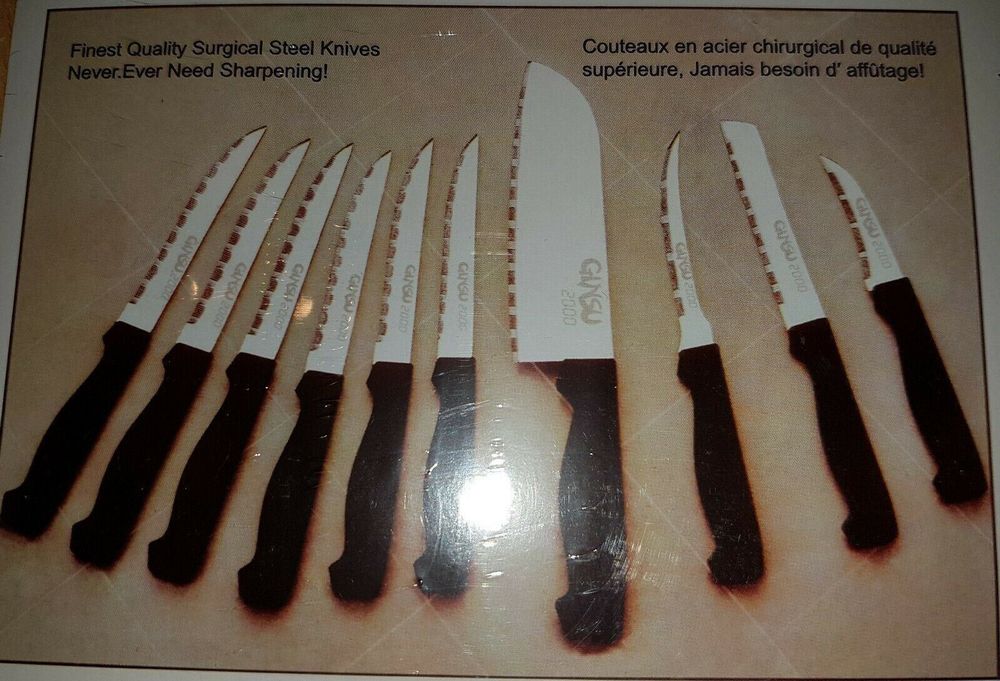 The Original Ginsu 2000 Deluxe 10 Piece Knife Set As Seen on TV