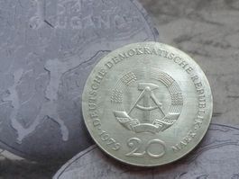 German Democratic Republic (DDR) 20 Mark 1979 G, E. Lessing