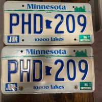  🇺🇸 2x Paar U.S. Autoschild, Minnesota PHD-209 - ORIGINAL 