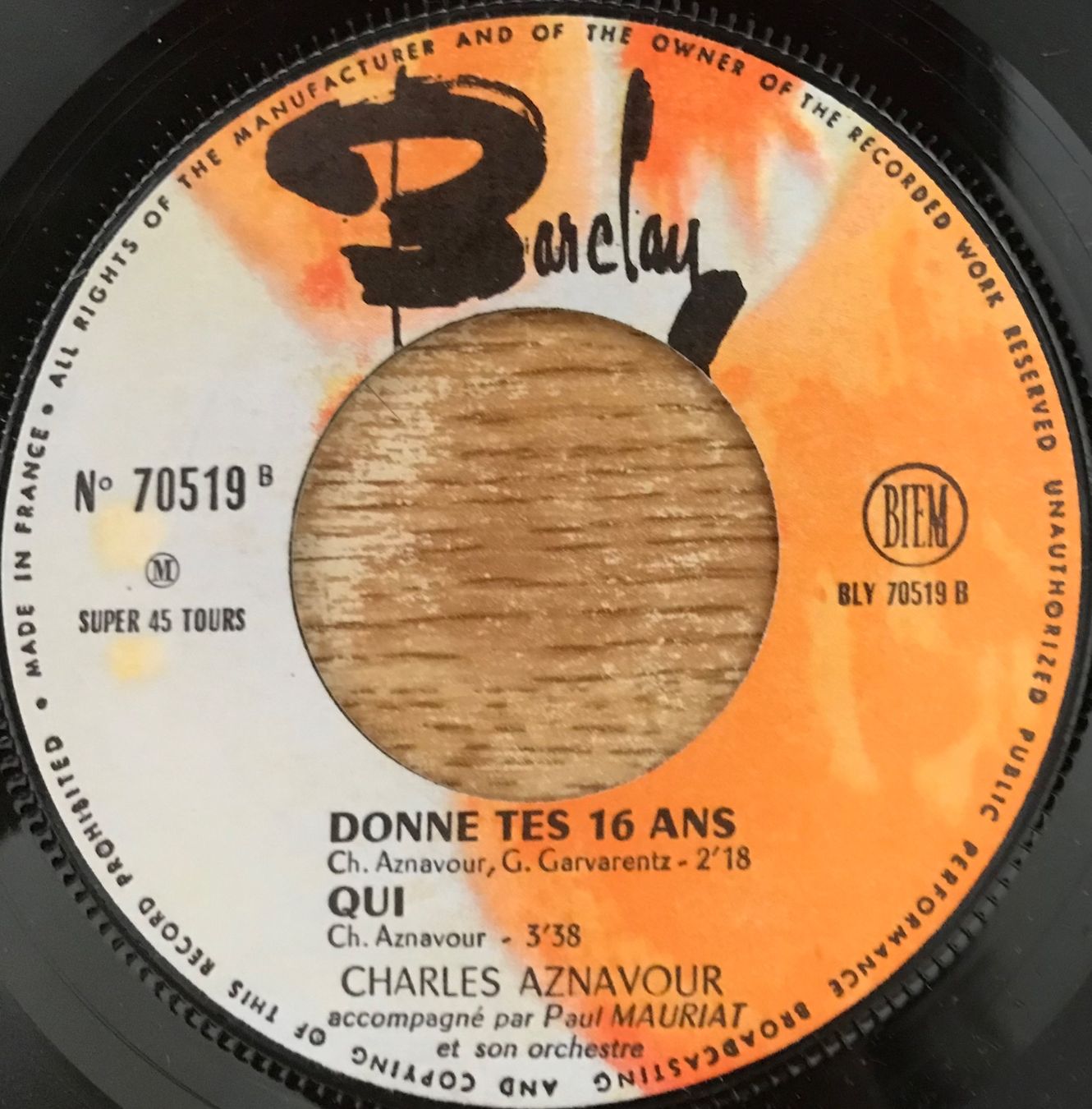 Schallplatten: CHARLES AZNAVOUR - TROP TARD – Gebraucht aus Bussigny von vinyl-pas-cher 3