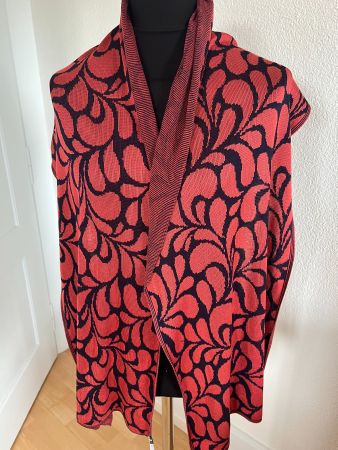 Colora Schal, Dunkelblau/Rost, NEU