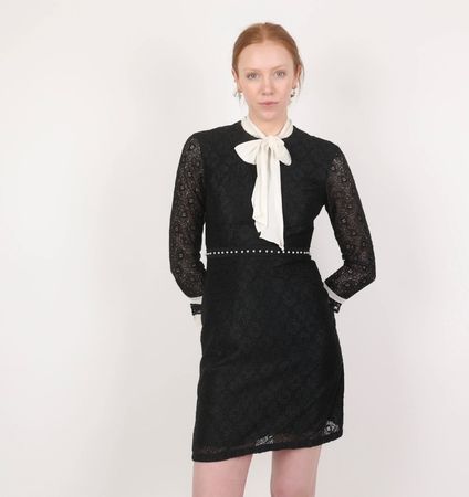 KLEID Sandro Lace Ribbon Pearl Dress