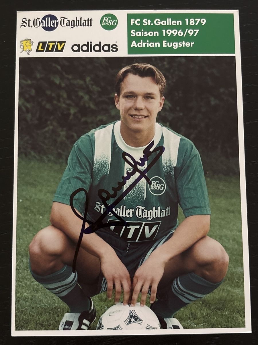 Autografi: FC St. Gallen Autogrammkarte Adrian Eugster Saison 96/97 – Usato da Uetendorf venduto da hoisle