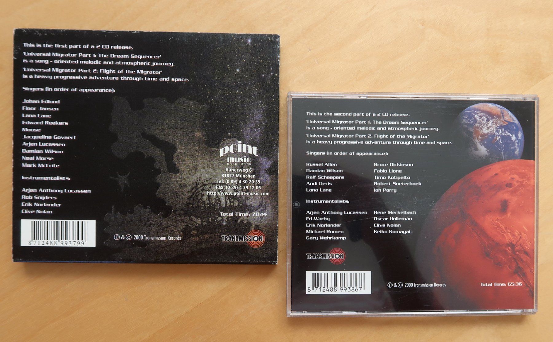 CD: AYREON - UNIVERSAL MIGRATOR PART 1 & 2 (2 CD) – Usato da Hedingen venduto da Studers 1
