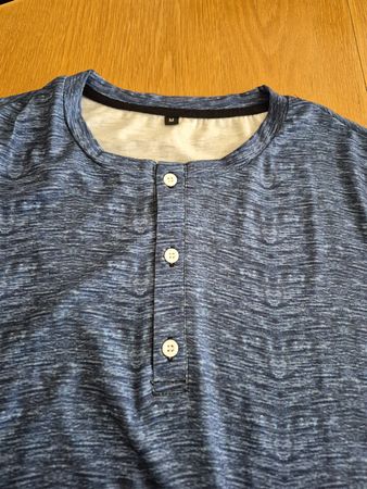 Herren Henley Shirt Gr. M dunkelblau meliert 