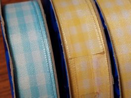 Rubans Offray Jaune & Bleu: 5 Rouleaux de 2.7 m Polyester