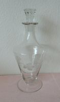 Vintage Glaskaraffe mit Glasstöpsel 1l  Weinrebenverzierung