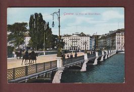 GENEVE - Pont du Mont-Blanc - Chevaux