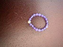Amethyst Fingerring – elastisch – facettierte Edelsteine