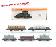 Arnold SDB Rangierlokk E63 + 5 passende Wagen, Sp N
