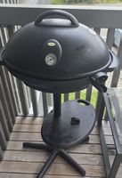 Elektrogrill mit Deckel und Thermometer schwarz, gebraucht
