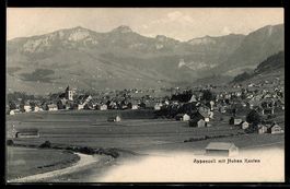 AK Appenzell, Gesamtansicht mit Hohen Kasten aus der Vogelsc