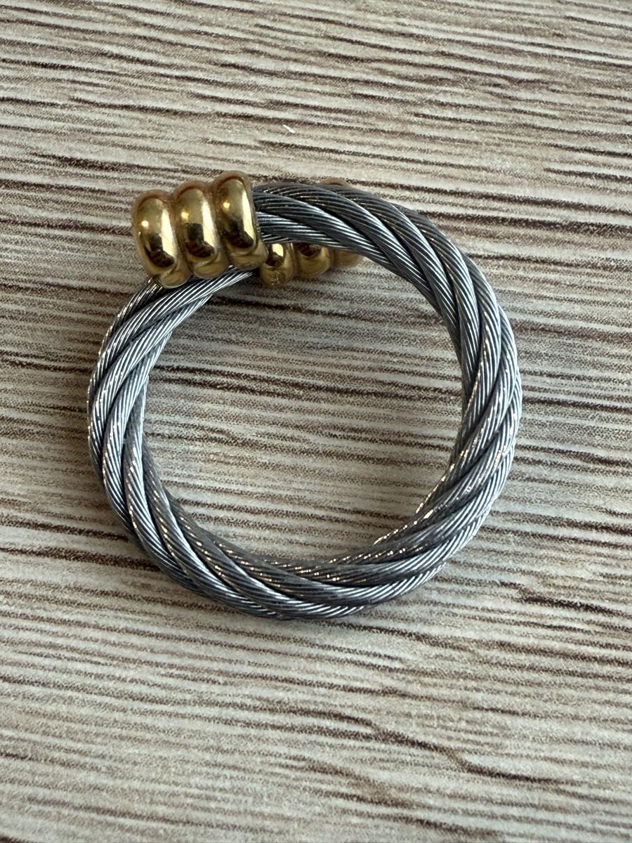 Anelli: Charriol Cable Ring Stahlseil Goldfarben Designer – Usato da Wettingen venduto da Ni_la_lo 3