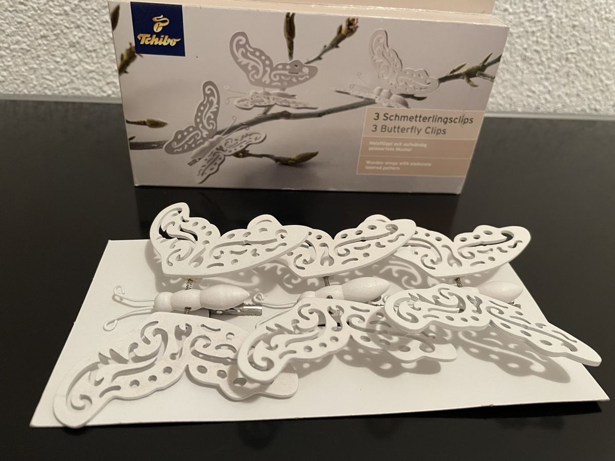 Tutte le decorazioni: 6 Schmetterlingclips, neu – Nuovo e nell'imballaggio originale da Wilderswil venduto da Renaissance1 4