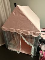 Kinderzelt Prinzessin rosa grau mit Tüll