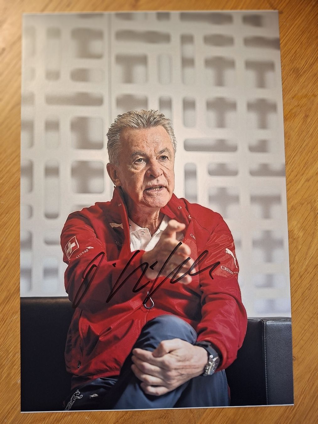 Autografi: Trainerlegende Ottmar Hitzfeld A4 Autogramm Schweizer Nati – Usato da Thun venduto da wuschu
