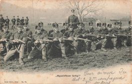 Schweiz Soldaten bei Schiessübung 1905 Militare