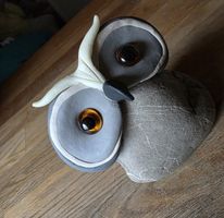 Eule Figur ist ein Natur Stein Handgemacht einziartig
