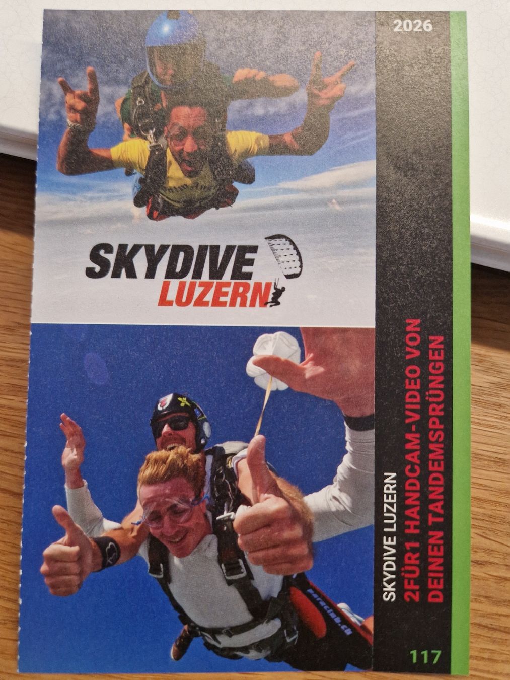 Buoni: 2für1 SKYDIVE LUZERN – Nuovo e nell'imballaggio originale da Kulmerau venduto da Doene7
