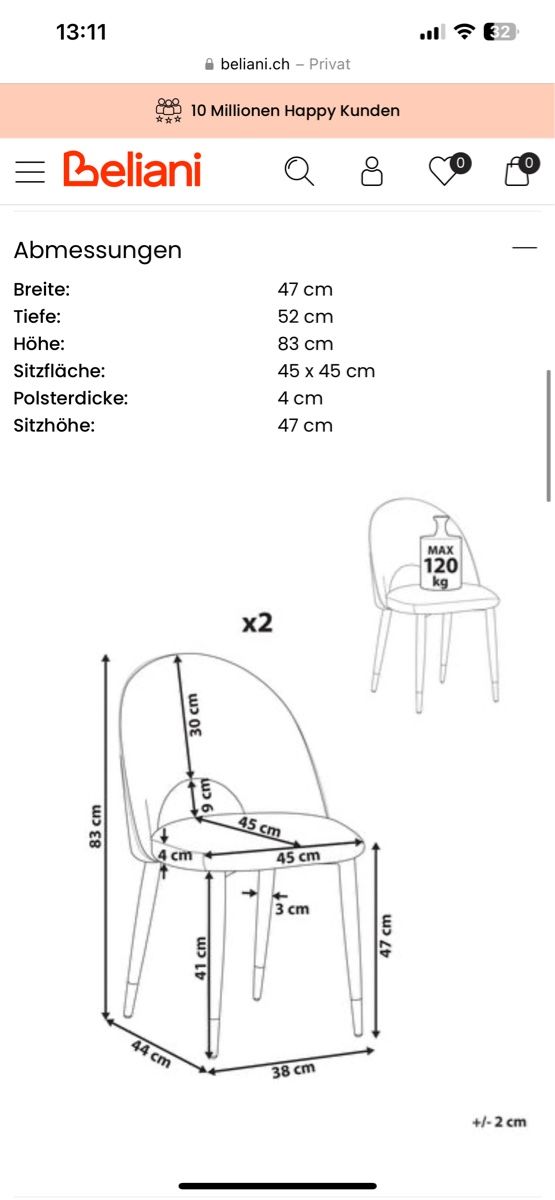 Sedie: 2 stylische Esszimmerstühle Samt grau – Usato da Eschen venduto da annalenabiedermann00 1