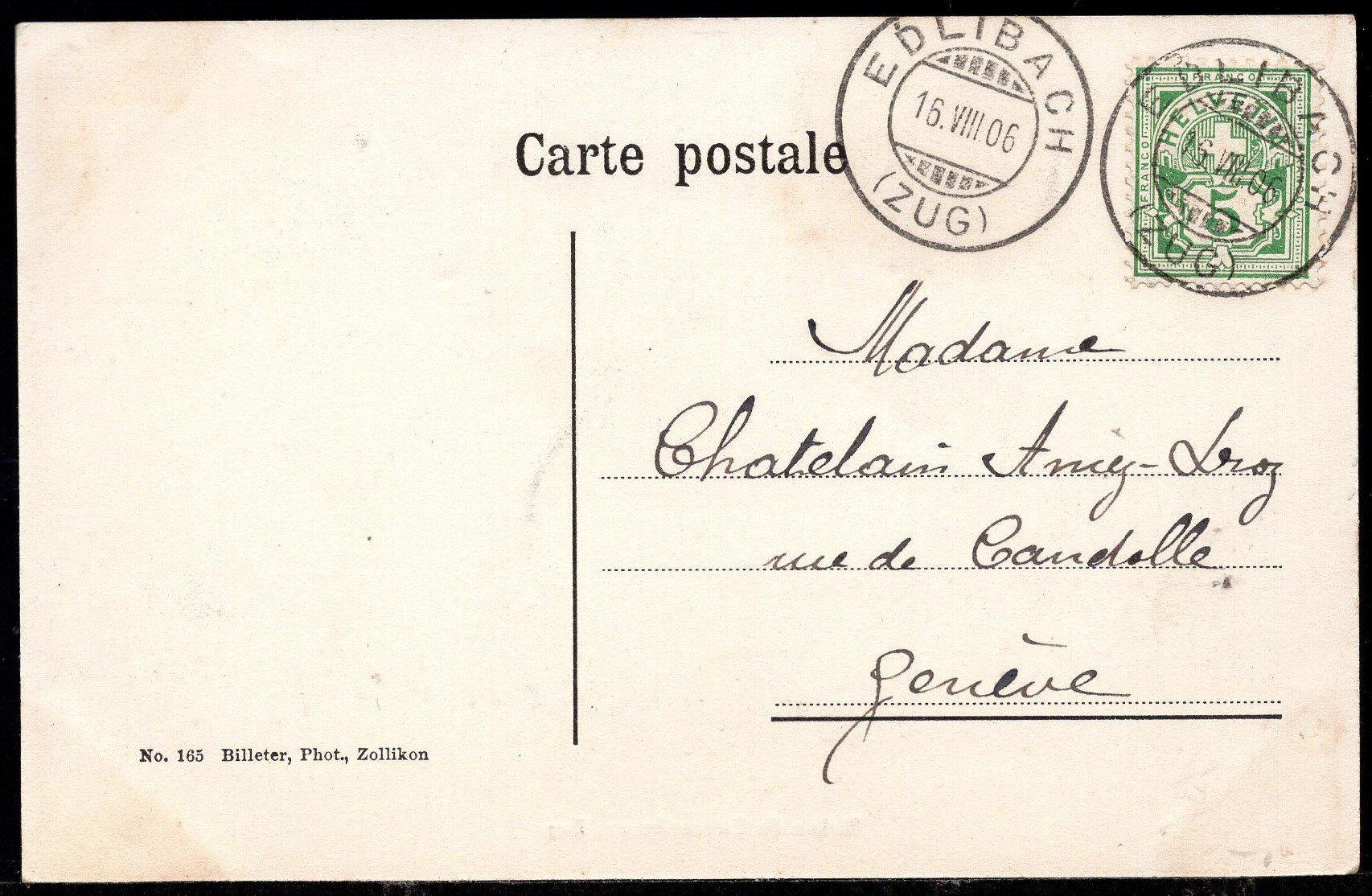 Cartoline postali: Zug  Bains de Schoenbrunn  1906 – Usato da Aarau venduto da kufi44 1