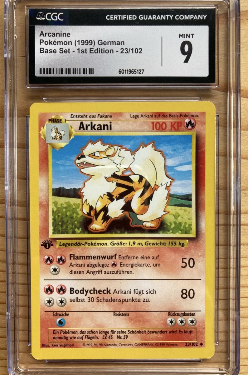 Pokémon Carte collezionabili: Arcanine 1999 German Base Set 1st Edition – Usato da Weingarten-Kalth venduto da karisjah