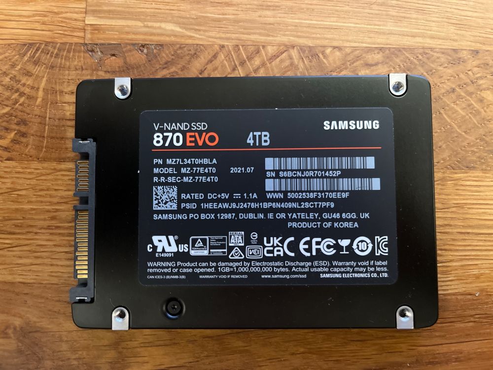 SSD SAMSUNG 870 EVO 4TB SATA III 2.5" V-NAND | Kaufen auf Ricardo