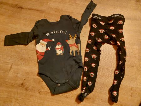Weihnachts Set Body + Strumpfhose Gr. 80