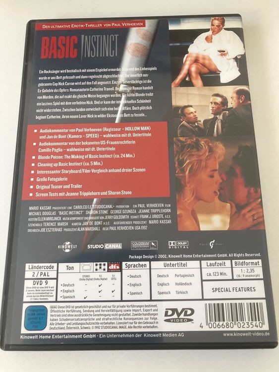 Basic Instinct (DVD) Michael Douglas, Sharon Stone (Gebraucht) in Arbon ...