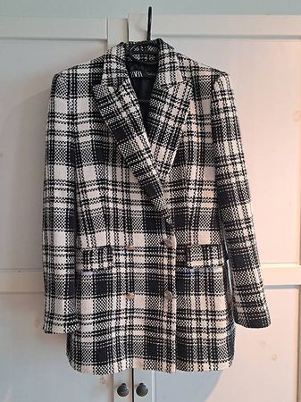 Schicke schwarz weisse Blazer-Jacke in Grösse S